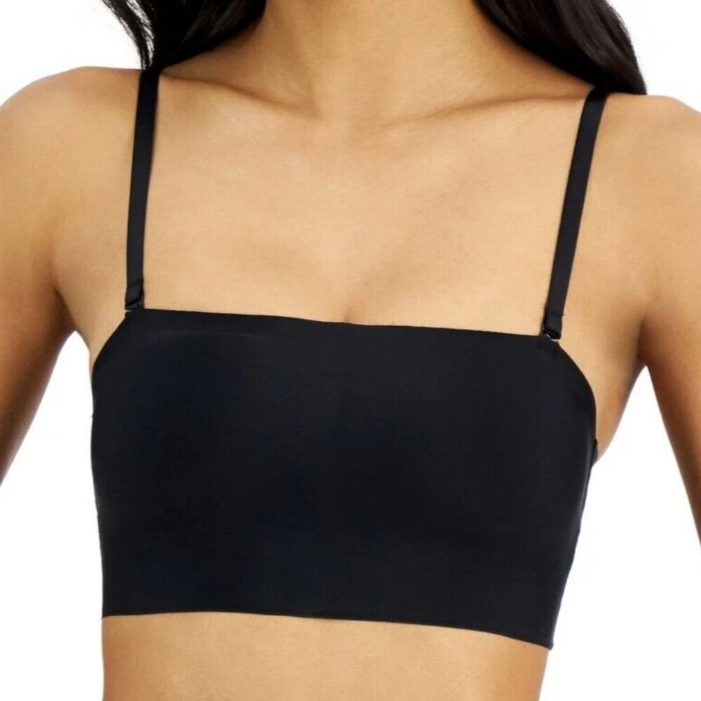 Jenni Intimates Women's No-Show Bandeau Bralette, Deep Black, Large